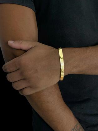 Imagem de Bracelete Frisado 6mm - Banhado a Ouro 18k