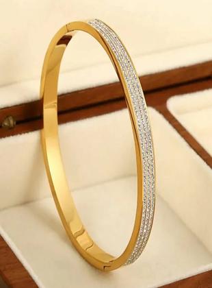 Imagem de Bracelete Luxo Cravejado Feminino - Banhado a Ouro 18k
