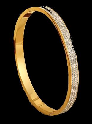 Imagem de Bracelete Luxo Cravejado Feminino - Banhado a Ouro 18k