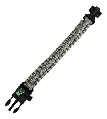 Imagem de Bracelete Tático Paracord Pederneira Apito Bussola