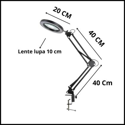 Imagem de Braço Articulado Mesa Lupa com LED Ring Light 6 polegada aumenta 5x