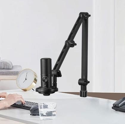 Imagem de Braço Articulado Para Microfone em Alumínio Reforçado  4 Articulações, Estabilidade Profissional Ideal Para Podcast, Gravações e Estúdios