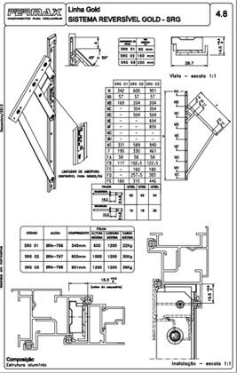 Imagem de Braço Da Gold Reversível P/ Janela Maxim-ar 345mm Gold Fermax SRG01