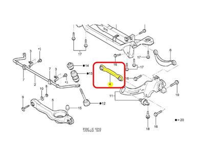 Imagem de Braço Reto Inferior da Suspensão Traseira Focus 2000 a 2013 1.6 2.0 RECRIN