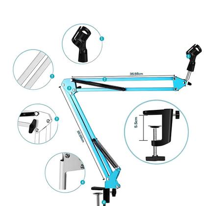 Imagem de Braço Suporte Articulado De Mesa Para Microfone Profissional Live Jogar