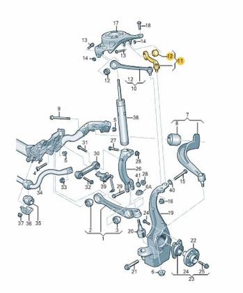 Imagem de Braço Suspensão Audi A4 A5 A6 Q5 09 A 15 Superior Curvo Esq