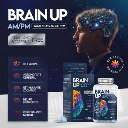Imagem de Brain Up Nootropic AM PM Caffeine Free 60 Tabletes True Source