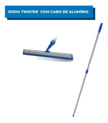 Imagem de Bralimpia Rodo Twister 45 Cm Borracha Cabo Extensível 1,40m