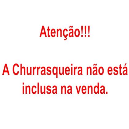 Imagem de Brasa Grill Tradicional Gira 4 Espetos para Churrasqueira Pré Moldada de 55cm + 2 Grelhas Auxiliares Inox
