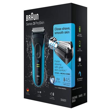 Braun Series 3 Proskin 3040S Barbeador Sem Fio Wet&Dry - Barbeador