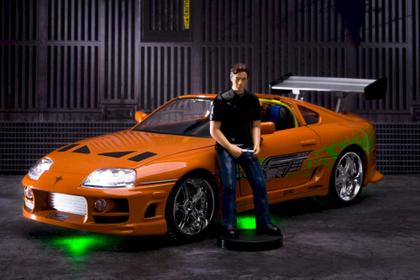 ミニカー FAST&FURIOUS JADATOYS 1/18 LED SUPRA Brian e Toyota Supra - Velozes e Furiosos - c/ Luzes - Hollywood