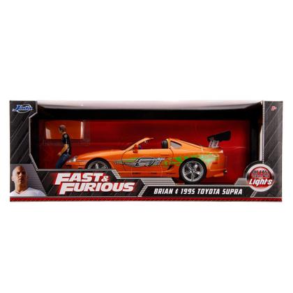 Imagem de Brian e Toyota Supra - Velozes e Furiosos - c/ Luzes - Hollywood Rides - 1/18 - Jada