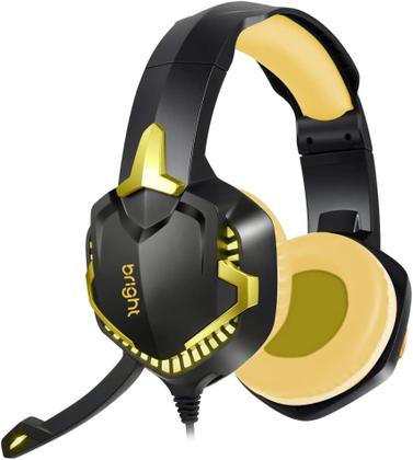 Imagem de Bright Headset Gamer LED USB P3 7.1 com Cabo Almofadado Haste Regulável Preto