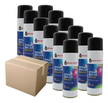 Imagem de Brilha Balões Spray Látex Bexiga De Festa 300ml 12 Und