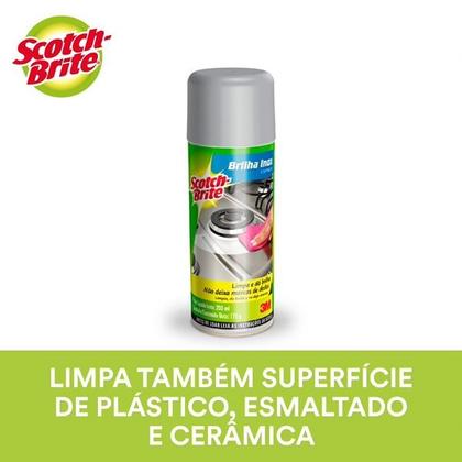 Imagem de Brilha INOX Removedor Limpador + SCOTH Brite Fibra Macia 3M