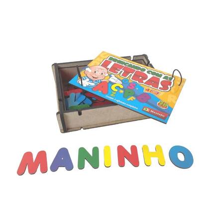 Imagem de Brincando com as letras 3 kits de alfabeto recortado madeira