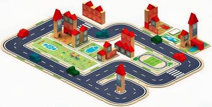 Imagem de Brincando De Engenheiro Cidade Blocos De Montar 90 Peças