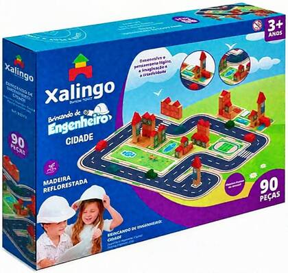 Imagem de Brincando De Engenheiro Cidade Blocos De Montar 90 Peças