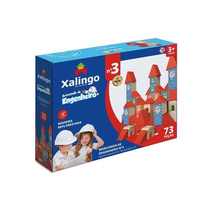 Imagem de Brincando de Engenheiro N 3 Xalingo - Blocos de Montar 73 peças