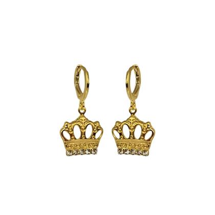 Imagem de Brinco Argolinha Coroa da Princesa Folheado Ouro 18k Antialérgico