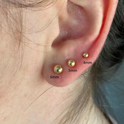 Imagem de Brinco Bola / Bolinha 6mm Em Ouro 18k 750 Com Garantia