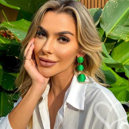 Imagem de Brinco bolas fio verde bandeira maria elimia