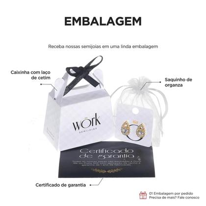 Imagem de Brinco Click Coração Cravejado Banhado a Prata 925