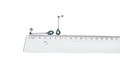 Imagem de Brinco de Aço e Corrente e Apatita Natural Facetada