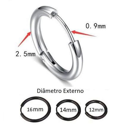 Imagem de Brinco de Argola Prateado Aço Cirúrgico