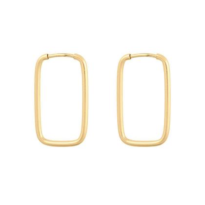 Imagem de Brinco De Argola Retangular De Ouro 18k 750