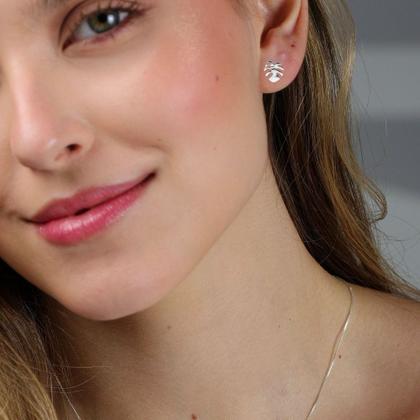 Imagem de Brinco De Árvore Prata 925 Folha Liso