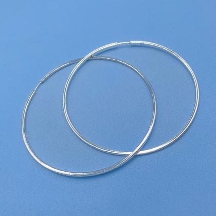 Imagem de Brinco de prata 925 legítima argola feminina lisa garantia