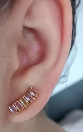 Imagem de Brinco ear cuff com zircônias ovais coloridas