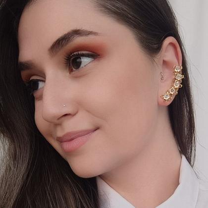 Imagem de Brinco Ear Cuff Flor 5 e Ponto de Luz Cristal