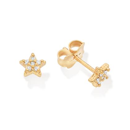 Imagem de Brinco estrela folheado a ouro BRANCO 527251 Rommanel