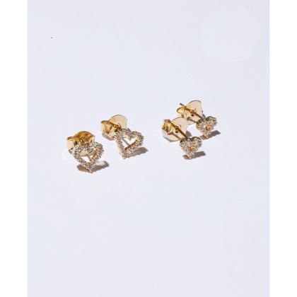 Imagem de Brinco Feminino Duplo Coração Dourado Essential