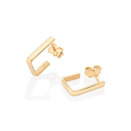 Imagem de Brinco Feminino Retangular Banhado a Ouro 18k 527232