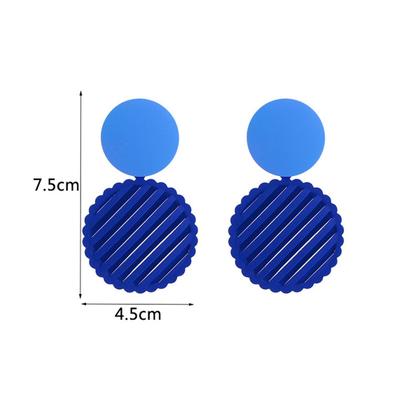 Imagem de Brinco Festa Feminino Delicado Luxo Argola Dangle Azul