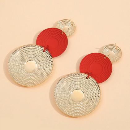 Imagem de Brinco Festa Feminino Delicado Luxo Argola Dangle Vermelho