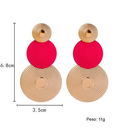 Imagem de Brinco Festa Feminino Delicado Luxo Argola Dangle Vermelho