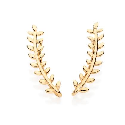 Imagem de Brinco Folha Rommanel Feminino Ear Cuff Banhado A Ouro 18k Feminino