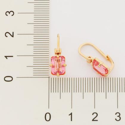 Brinco gancho trava folheado a ouro ROSA 526719 Rommanel - Brinco