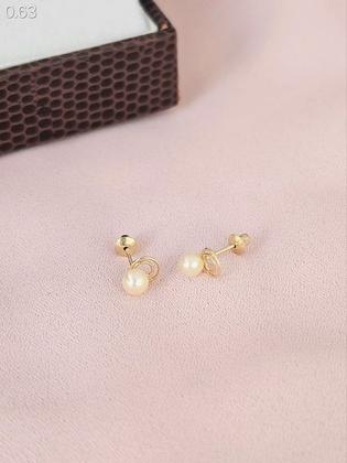 Imagem de Brinco infantil Pérola Ouro 18k - 0.63