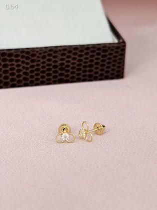 Imagem de Brinco Infantil Zircônia Ouro 18k - 0.54
