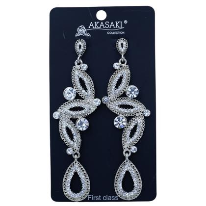 Imagem de Brinco Longo Strass Gota Semijoia Akasaki BC1255