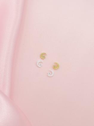 Imagem de Brinco Mini Lua e Estrela de Semijoia