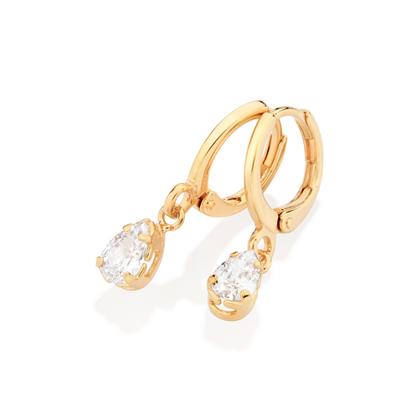 Imagem de Brinco Rommanel Argola Com Zircônia Feminino Banhado A Ouro 18k 527237