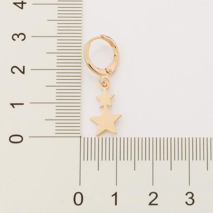 Imagem de Brinco Rommanel Banhado Ouro Argola Com Estrelas Lisas 526730