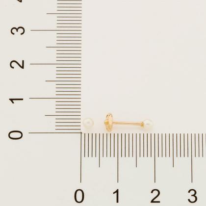 Imagem de Brinco Rommanel Banhado Ouro Pérola 4 MM Adulto/ Infantil 520190