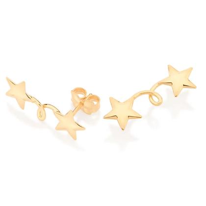 Imagem de Brinco Rommanel ear cuff estrelas folheado a ouro 526723